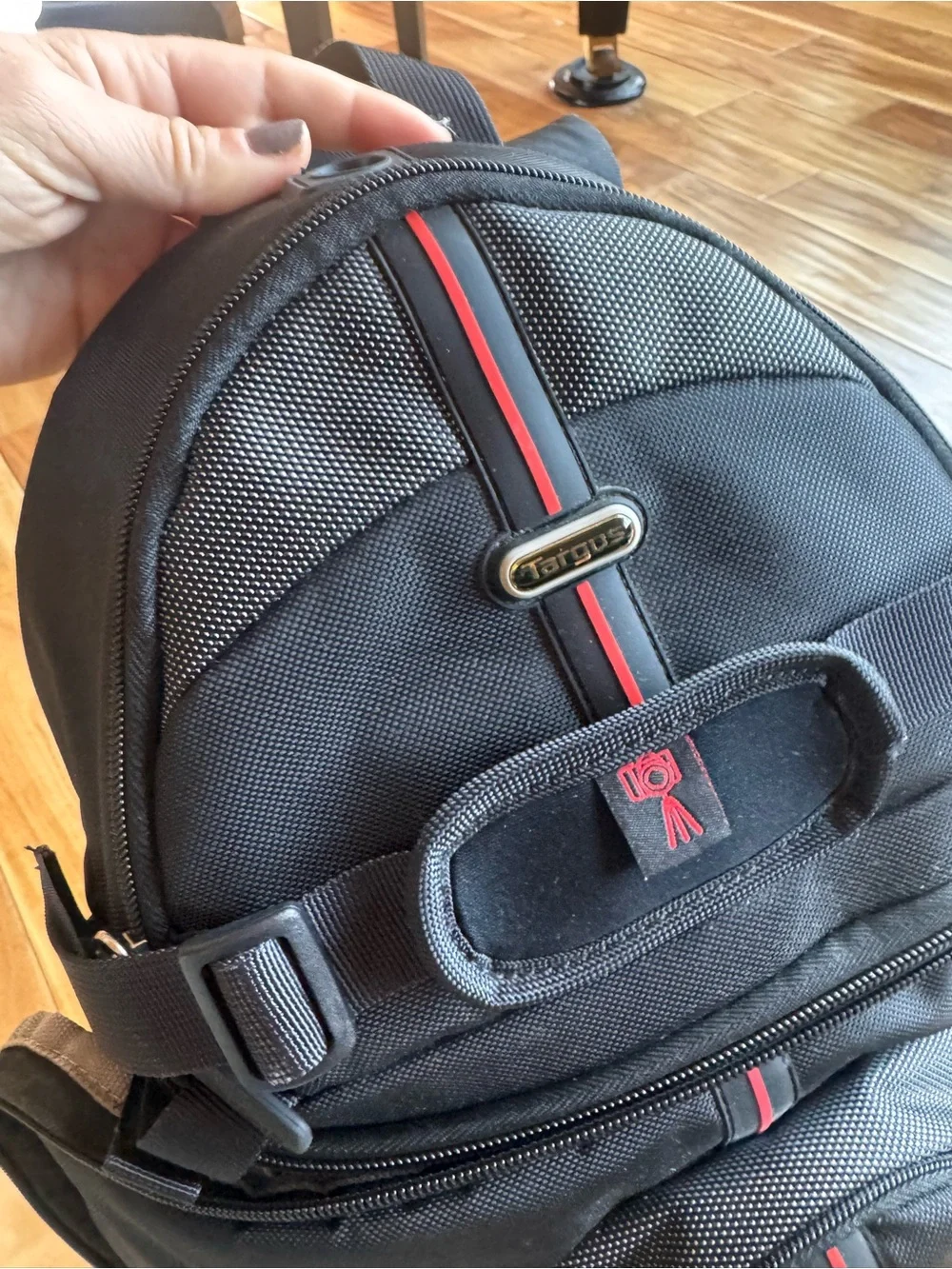 Targus Black Sling Camera Backpack with Red Trim